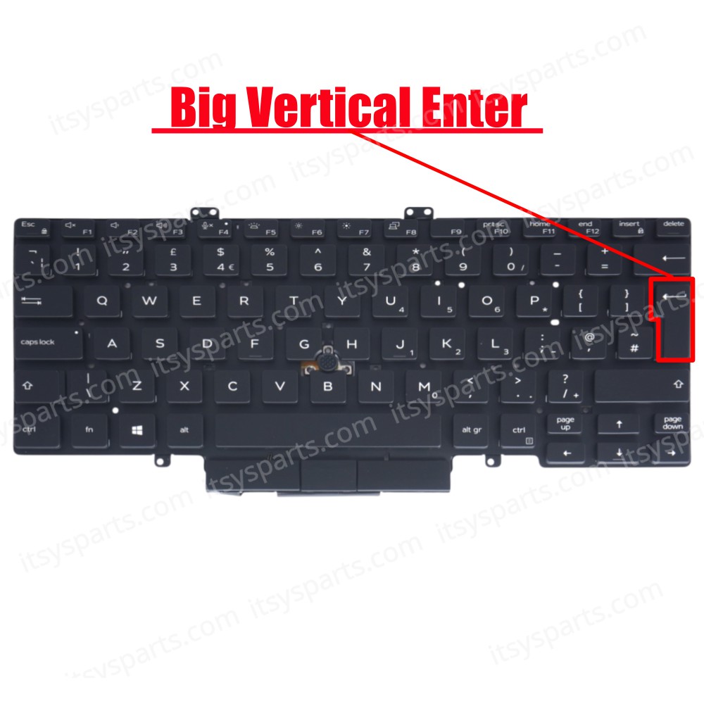 Laptop Keyboard for Dell Latitude 5411 5410 5401 5400 7400 Dual Point 3T97G 03T97G H2DXX 0H2DXX 3T97G 03T97G 7D2R0 07D2R0 UK No Frame Backlight Pointer Black  ( SKU.40770UKBL )