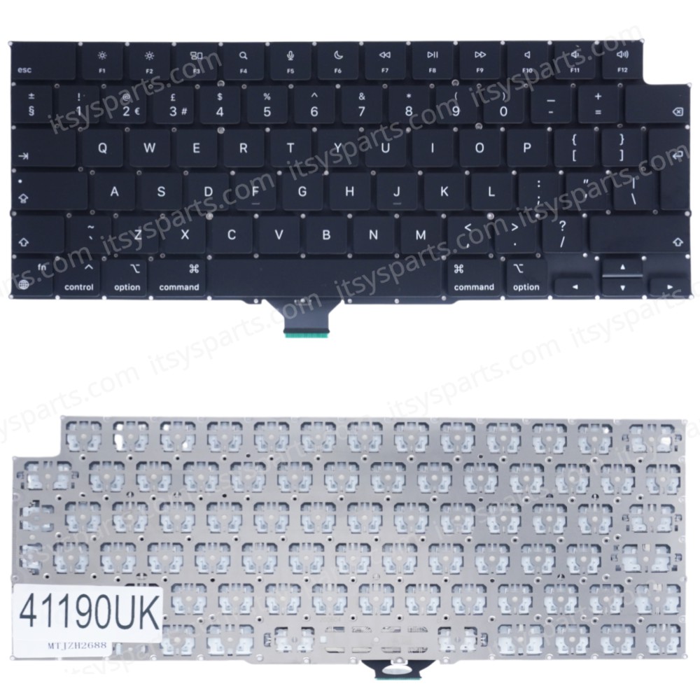 Laptop Keyboard for Apple MacBook Pro 14" M1 A2442 2021 16" M1 Max A2485 2021 MKGR3LL/A MKGT3LL/A UK No Frame Black ( SKU.41190UK )