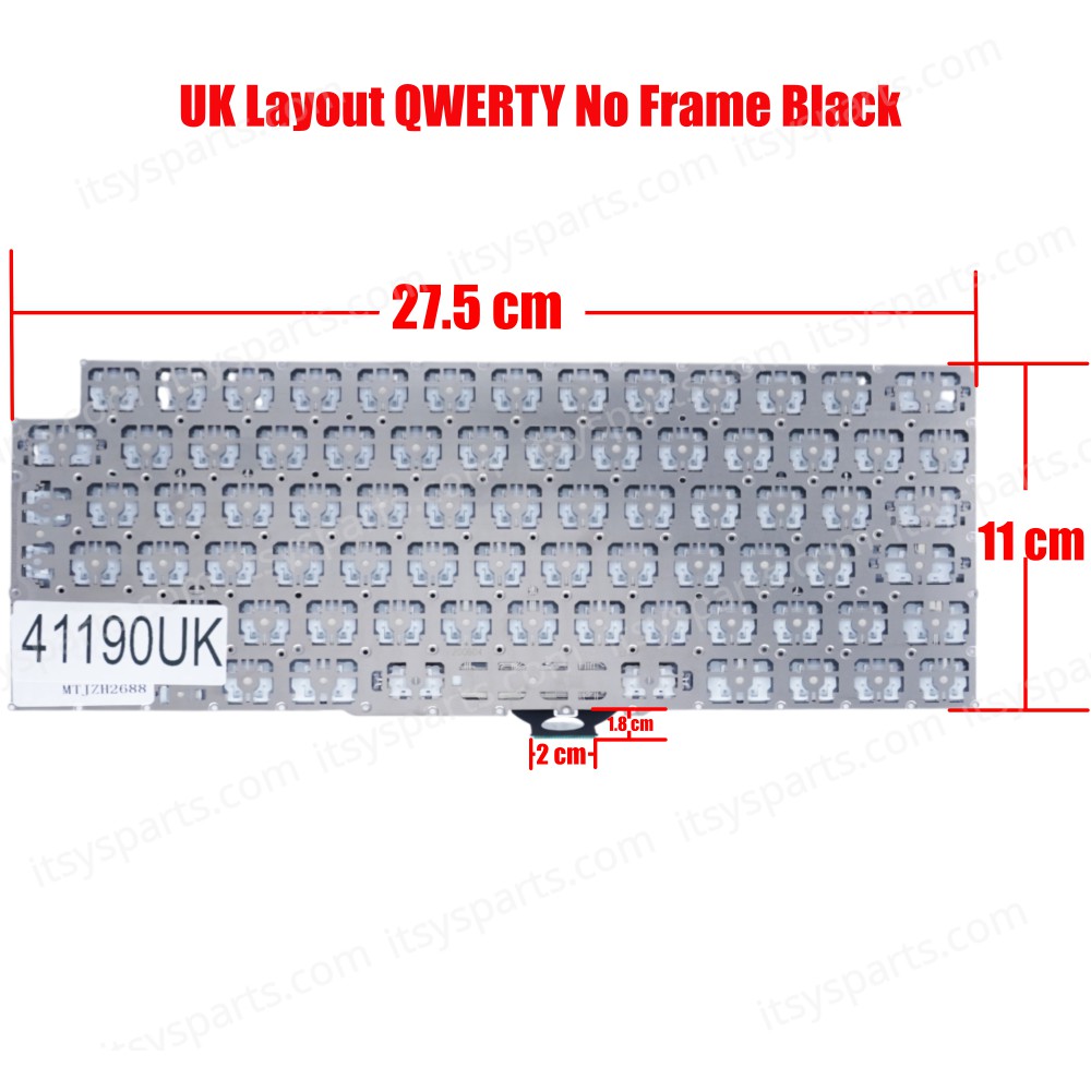 Laptop Keyboard for Apple MacBook Pro 14" M1 A2442 2021 16" M1 Max A2485 2021 MKGR3LL/A MKGT3LL/A UK No Frame Black ( SKU.41190UK )