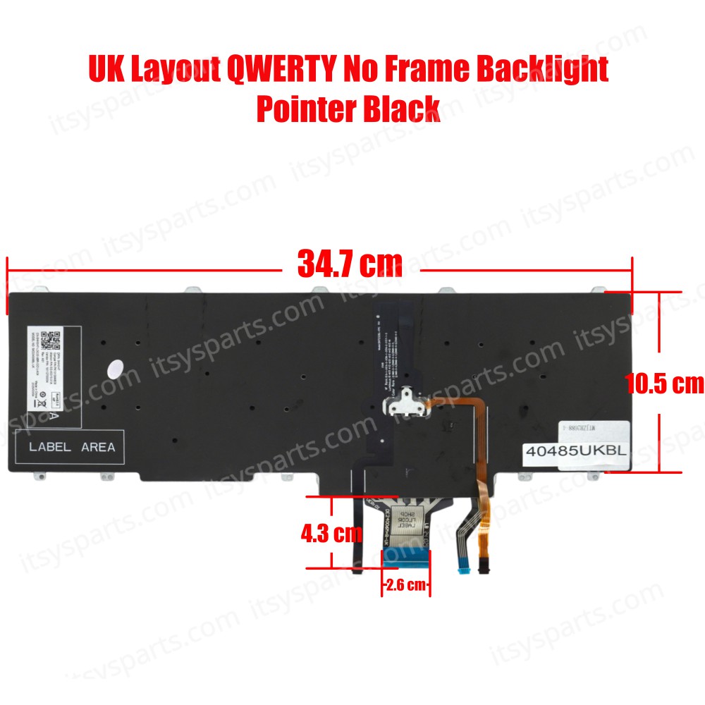 Laptop Keyboard for Dell Latitude E5550 E5570 Precision 3530 5590 3540 3541 TF5M0 0TF5M0 N7CXW 0N7CXW UK No Frame Backlight Pointer Black ( SKU. 40485UKBL )