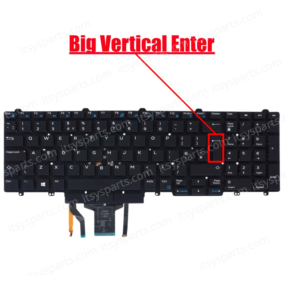 Laptop Keyboard for Dell Latitude E5550 E5570 Precision 3530 5590 3540 3541 TF5M0 0TF5M0 N7CXW 0N7CXW UK No Frame Backlight Pointer Black ( SKU. 40485UKBL )