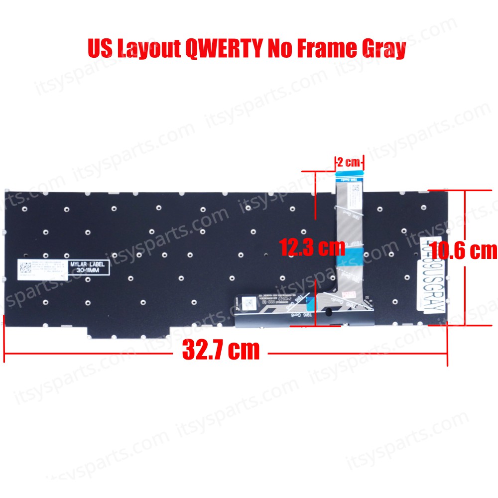 Laptop Keyboard for Lenovo ThinkBook 16 G7 IML Type 21MS 16 G7 ARP Type 21MW 16 G7 QOY Type 21NH 5CB1P01066 5CB1P31133 5CB1P85698 US No Frame Gray ( SKU.40489USGRAY )