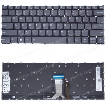 Laptop Keyboard for Lenovo Yoga 7-14ARP8 82YM 7-14IRL8 82YL 5CB1L48269 5CB1L40794 US No Frame Backlight Gray ( SKU.41191USBL )