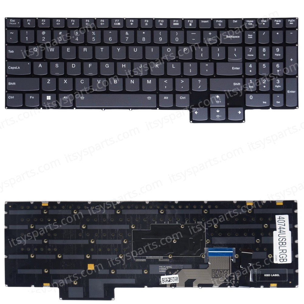 Laptop Keyboard for Lenovo Legion S7-15ACH6 S7-15ARH5 S7-15IMH5 7-15IMH05 7-15IMHG05 7-16ACHG6 V193020AK1 5CB1C93731 5CB1C93699 US No Frame RGB Backlight Gray ( SKU.40744USBLRGB )