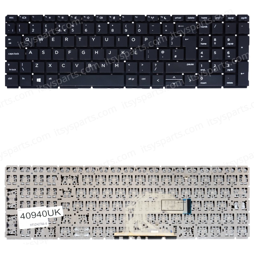 Laptop Keyboard for HP Probook 450 G6 455 G6 455R G6 450 G7 455 G7 L45090-001 L45091-001 L79436-001 L45090-BD1 L45090-BG1 L45090-D61 L45090-DB1 UK No Frame Black ( SKU.40940UK )
