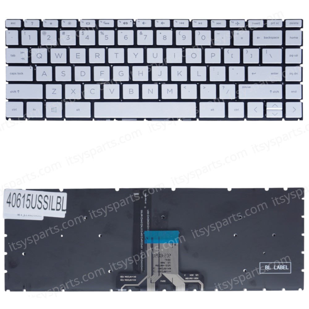 Laptop Keyboard for HP 14-CD 14-CE 14-DK 14-CF 14-CM 14-DQ 14-CK HP 240 246 G7 HP 245 G7 HP 14-DH L18946-001 L51758-151 L47858-002 490.0GG07.DP1H US No Frame Backlight Silver ( SKU.40615USSILBL )