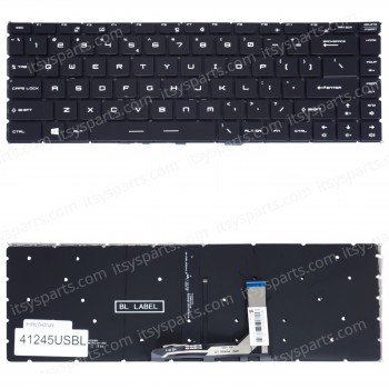 Laptop Keyboard for MSI Modern 14 A10RB Modern 14 A10M 14 A10RAS Stealth GF63 MS-14B3 S1N3EUS601D10 US No Frame Backlight Βlack ( SKU.41245USBL )