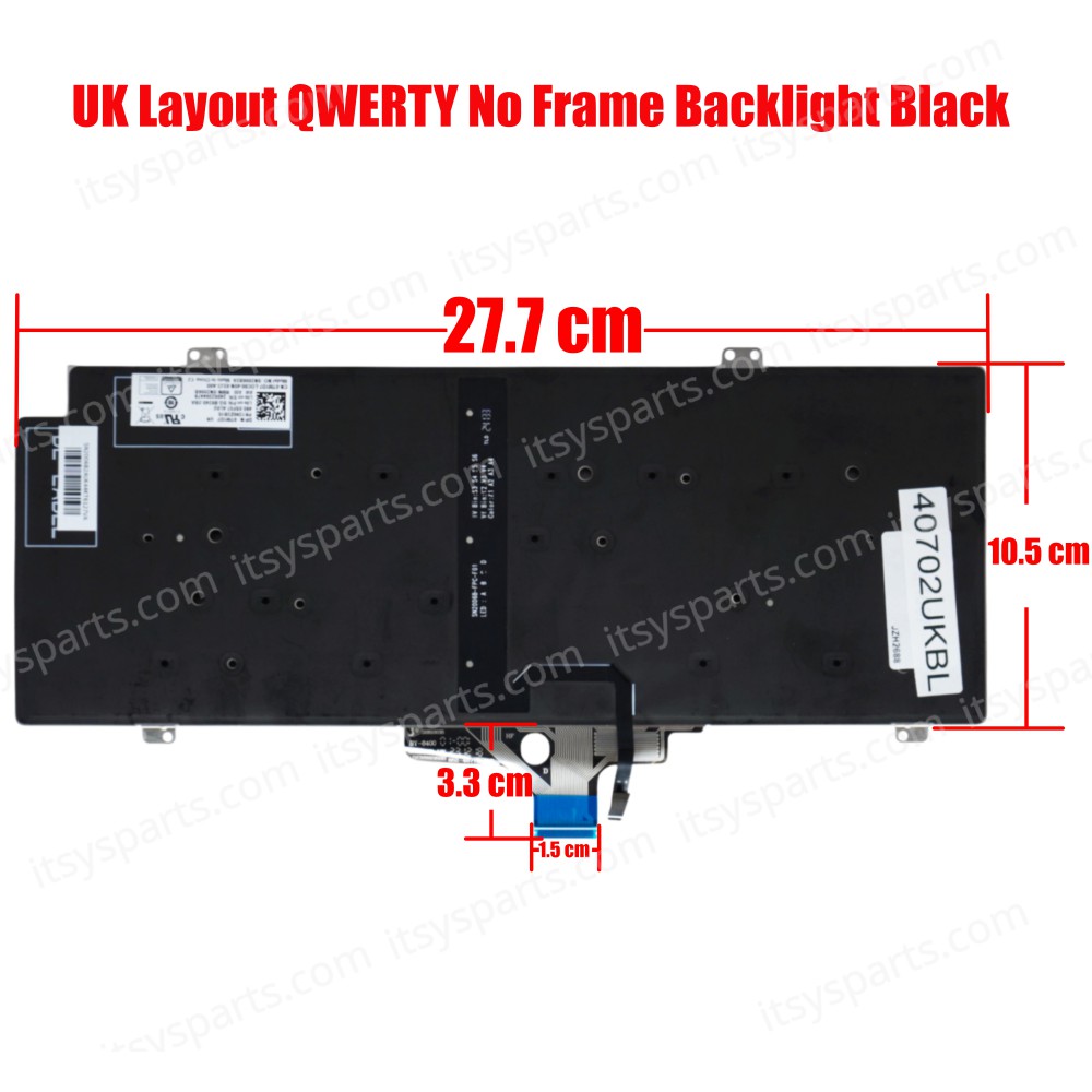 Laptop Keyboard for Dell Latitude 7520 5420 7420 5421 7530 7430 5431 5430 5440 Precision 3470 3480 CW3R5 0CW3R5 MV4X8 UK No Frame Backlight Black ( SKU.40702UKBL )