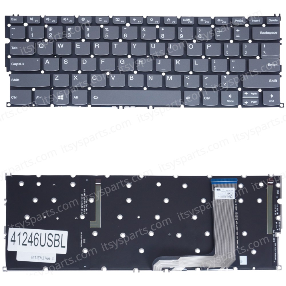 Laptop Keyboard for Lenovo Yoga C630-13Q50 Type 81JL PD2SXB-US SG-95400-XUA SN20R39311 SN20R39267 SN20R39264 5CB0S15941 US No Frame Backlight Gray ( SKU.41246USBL )