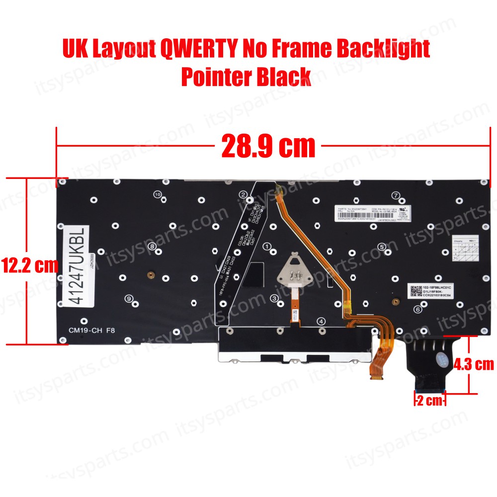 Laptop Keyboard for Lenovo X1 Yoga 4th Gen Type 20QF 20QG 20SA 20SB 5M10V24845 5M10V24859 5M10V24917 5M10V24919 5M10V24847 UK No Frame Backlight Pointer Black ( SKU.41247UKBL )