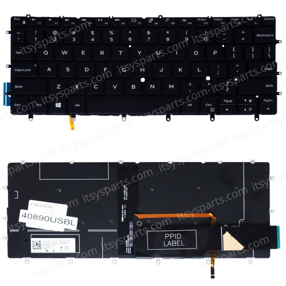 Laptop Keyboard for  Dell XPS 13 9370 9380 9575 PK1320C3A00 PK1320C1A00 9317 9305 7390 P82GPK1320C1A00 0N3NG0 US No Frame Backlight Black ( SKU.40890USBL )