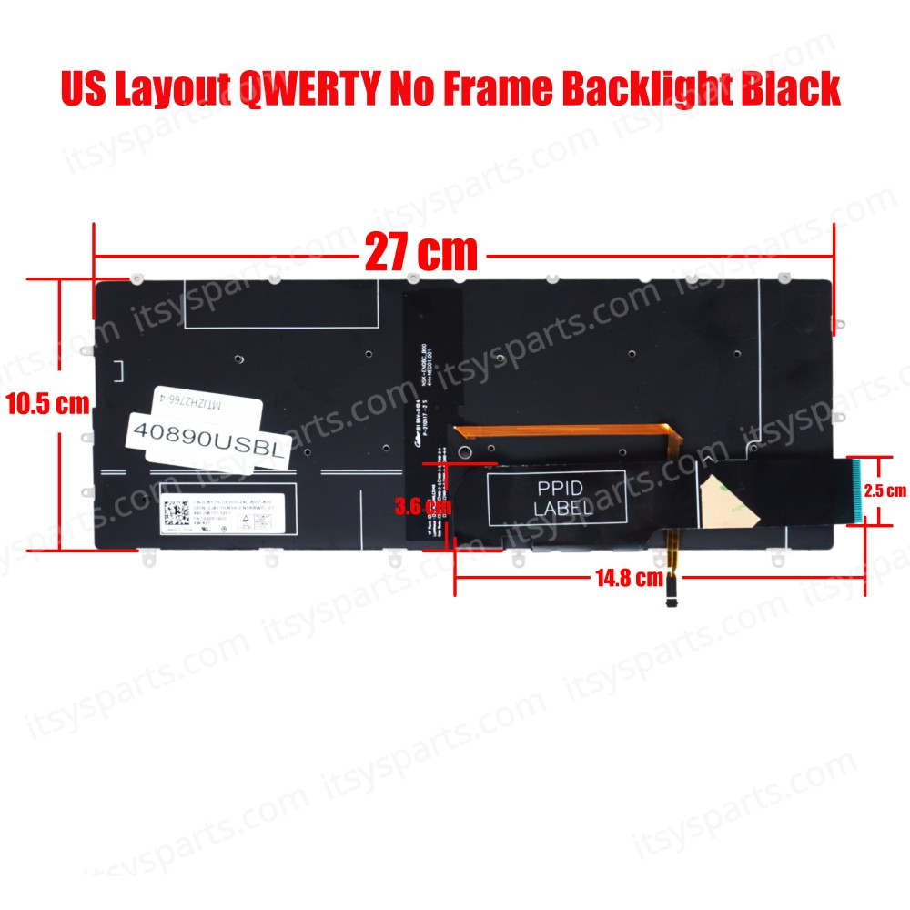 Laptop Keyboard for  Dell XPS 13 9370 9380 9575 PK1320C3A00 PK1320C1A00 9317 9305 7390 P82GPK1320C1A00 0N3NG0 US No Frame Backlight Black ( SKU.40890USBL )
