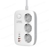 Power Strip with Switch Multi-socket Smart Guard LDNIO SE3436 with 3 EU Outlets 3250W & Dual USB-A & Dual USB-C 65W with 2m power cord ( SKU.1-PER0063 )