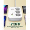 WiFi Smart Power Strip with Switch Multi-socket Smart Guard LDNIO SEW3452 with 3 EU Outlets 2500W & 3 USB-A & USB-C 30W with 2m power cord ( SKU.1-PER0064 )