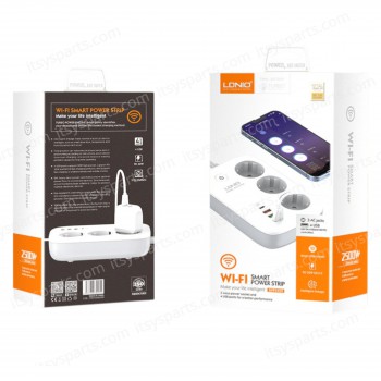 WiFi Smart Power Strip with Switch Multi-socket Smart Guard LDNIO SEW3452 with 3 EU Outlets 2500W & 3 USB-A & USB-C 30W with 2m power cord ( SKU.1-PER0064 )