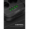 Power Strip with Switch Multi-socket Smart Guard LDNIO SE6403 with 6 EU Outlets 2500W & 4 USB-A 17W with 2m power cord Black ( SKU.1-PER0065 )