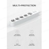 Power Strip with Switch Multi-socket Smart Guard LDNIO SE4432 with 4 EU Outlets 2500W & 4 USB-A 17W with 2m power cord ( SKU.1-PER0066 )