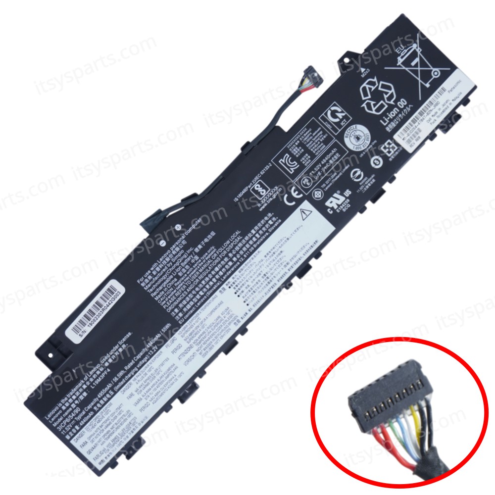 Laptop Battery for Lenovo IdeaPad 5-14IIL05 81YH 5-14ARE05 81YM 5-14ITL05 82FE 5-14ALC05 82LM 5-14IAL7 82SD 5B10W86936 L19M3PF4 11.52V 56.5Wh 4955mAh ( SKU.1-BAT0887 )