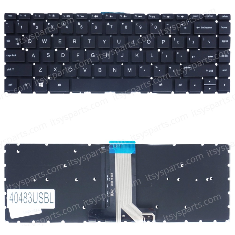Laptop Keyboard for HP Pavilion 14-BA 14-BS 14-BF 14-BK 14-BW L48648-001 924116-A41 924116-261 924116-DB1 924116-FL1 924116-DH1 924116-041 924116-051 US No Frame Backlight Black ( SKU.40483USBL )