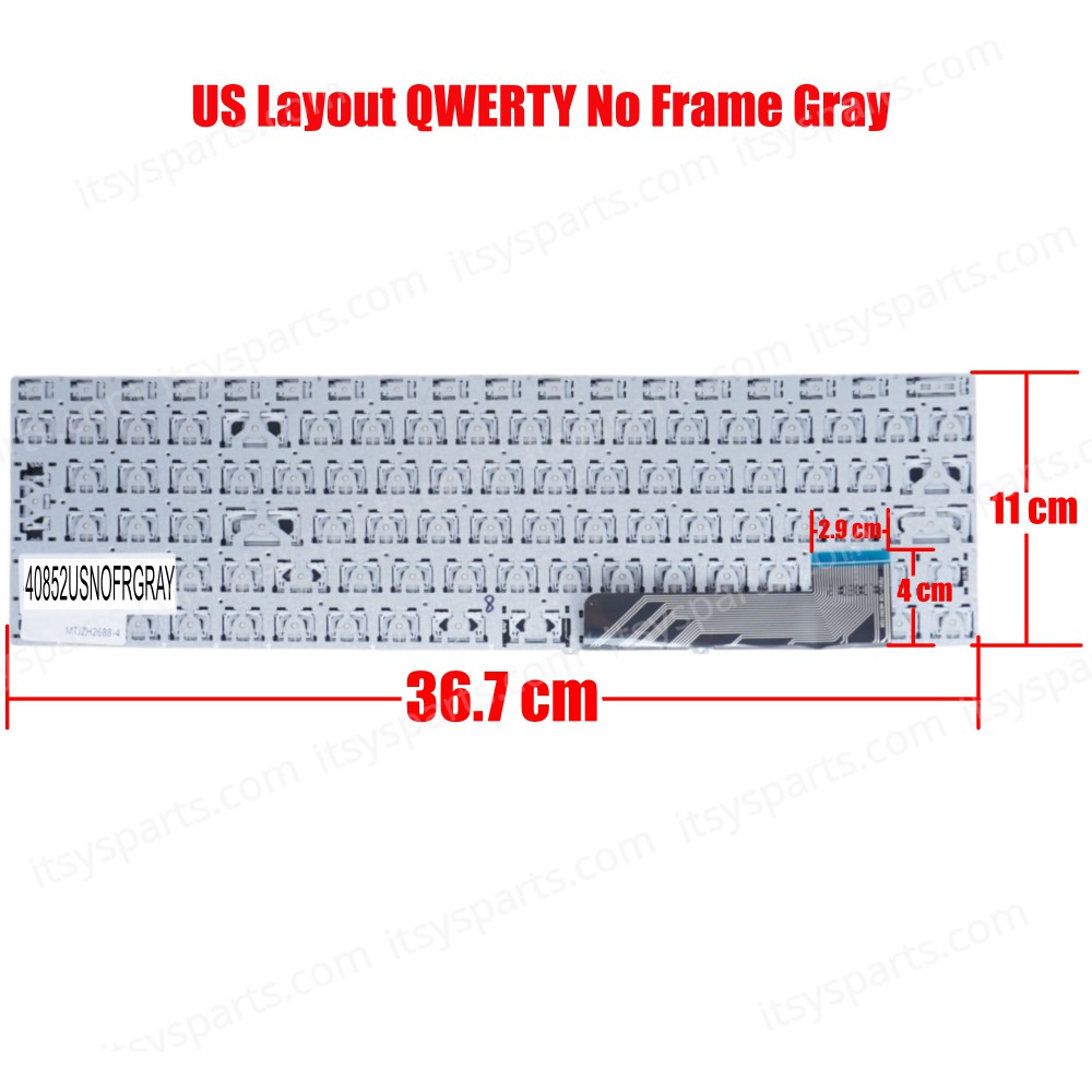 Laptop Keyboard for Gateway 15 GWTN156 GWTN156-1 GWTN156-4 GWTN156-5 GWTN156-7 GWTN156-9 GWNC31514-BK N15CS9 YXT-93-222 MB3661028 US No Frame Gray ( SKU.40852USNOFRGRAY ) 