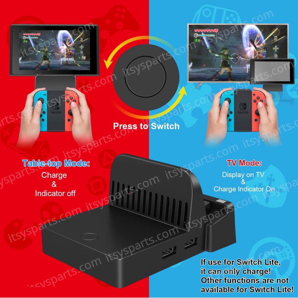 Charging Dock Station Type-C with LAN & HDMI & USB 3.0 and Screen Projection for Nintendo Switch/Switch OLED HS-SW340 ( SKU.1-GAME007 )