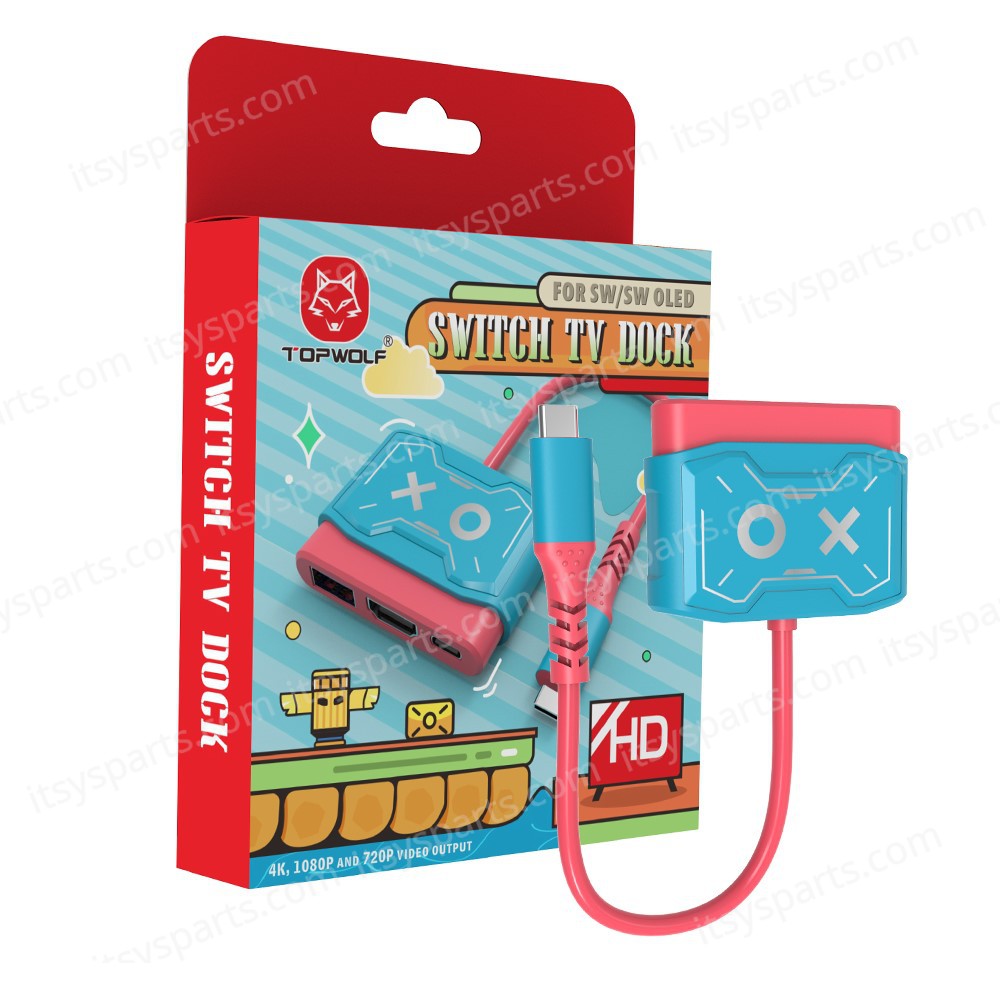TV Dock Station - Hub Adapter Type-C with LAN & HDMI & USB 3.0 for Nintendo Switch/Switch OLED HS-SW250 ( SKU.1-GAME008 )