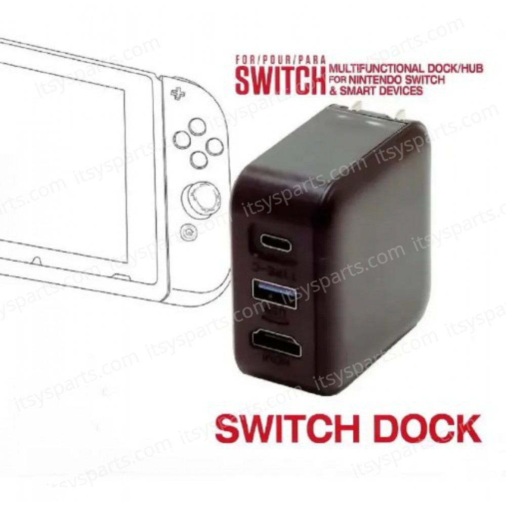 Switch Dock Charger - Portable TV Docking Station for Nintendo Switch/Switch OLED with 4K@60Hz HDMI/USB2.0/USB-C 3.1 39W 2.6A HYC-TW669 ( SKU.1-GAME011 )