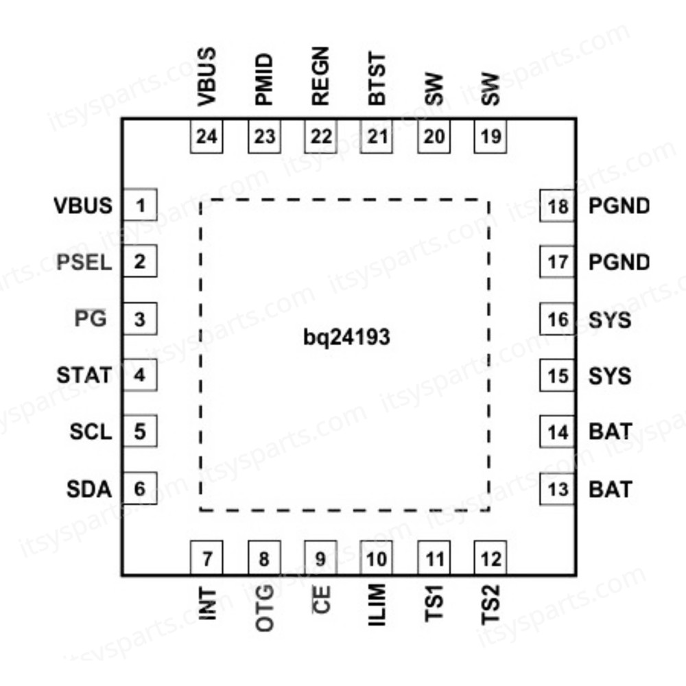Controller IC Chipset Battery Management Charging IC Chip BQ24193 BQ24193RGET Power Control for Nintendo Switch Lite OLED Console ( SKU.1-GAME121 )