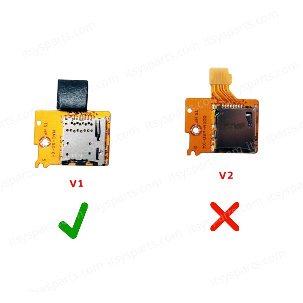 Micro SD TF V1 Card Reader Connector Board with Ribbon Cable for Nintendo Switch Console ( SKU.1-GAME146 )