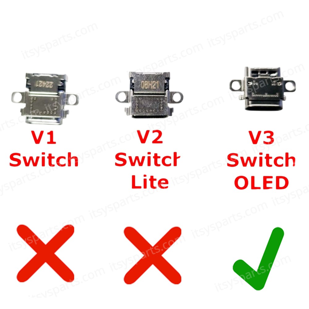 Charging Power Socket USB-C Type C V3 Connector Replacement for Nintendo Switch OLED Console ( SKU.1-GAME210 )