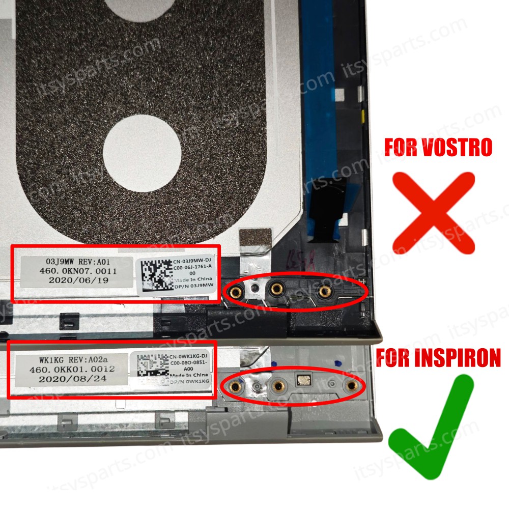 Laptop Cover - Screen Back Cover A for Dell Inspiron 5401 5402 5405 P130G P130G003 WK1KG 0WK1KG 460.0KK01.0012 460.0KK01.0014 460.0KK01.0003 Silver ( SKU.1-COV604 )