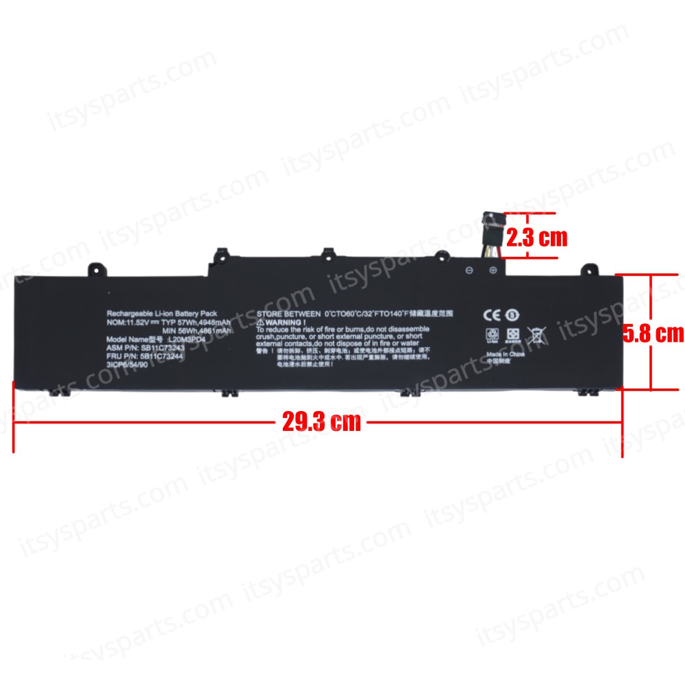 Laptop Battery for Lenovo Thinkpad E14 Gen 4 21E3 21E4 E15 Gen 4 21E6 21E7 5B11C73244 SB11C73243 L20M3PD4 11.52V 56Wh 4861mAh ( SKU.1-BAT0889 )