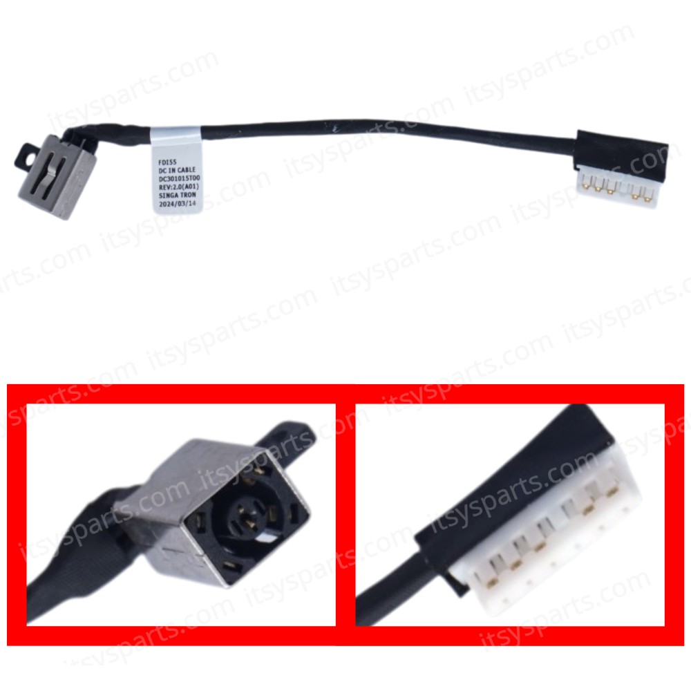 DC Power Jack Socket for Laptop Dell Inspiron 3505 3501 3405 3502 3593 Vostro 3500 3501 3510 3425 DC301015Q00 DC301015T00 4VP7C 04VP7C 9.5cm ( SKU.31065 )