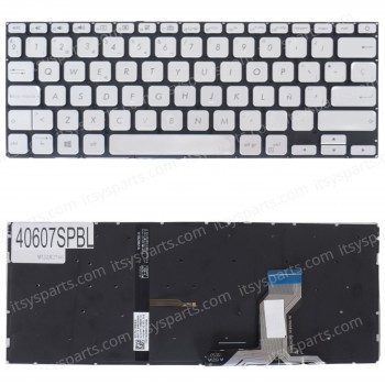 Spanish Laptop Keyboard for Asus Vivobook 14 X420FA X420UA X420FA-EK 90NB0K01-R31FR0 SP No Frame Backlight Silver ( SKU.40607SPBL )
