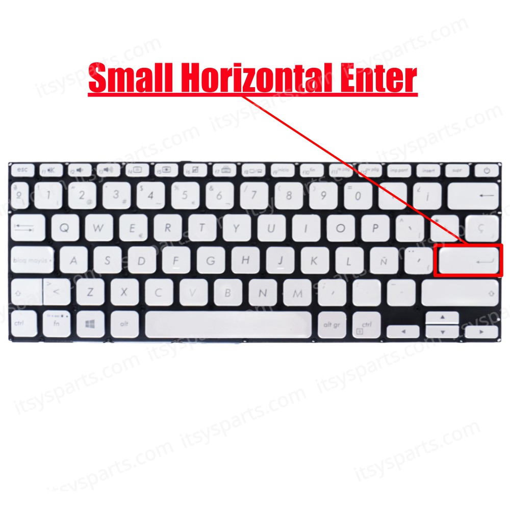 Spanish Laptop Keyboard for Asus Vivobook 14 X420FA X420UA X420FA-EK 90NB0K01-R31FR0 SP No Frame Backlight Silver ( SKU.40607SPBL )