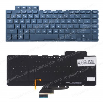 Laptop Keyboard for Asus ROG Zephyrus G15 GA502 GA502D GA502DU 6037B0196210 0KN1-971ND21 US No Frame Backlight Gray ( SKU.40658USBL )