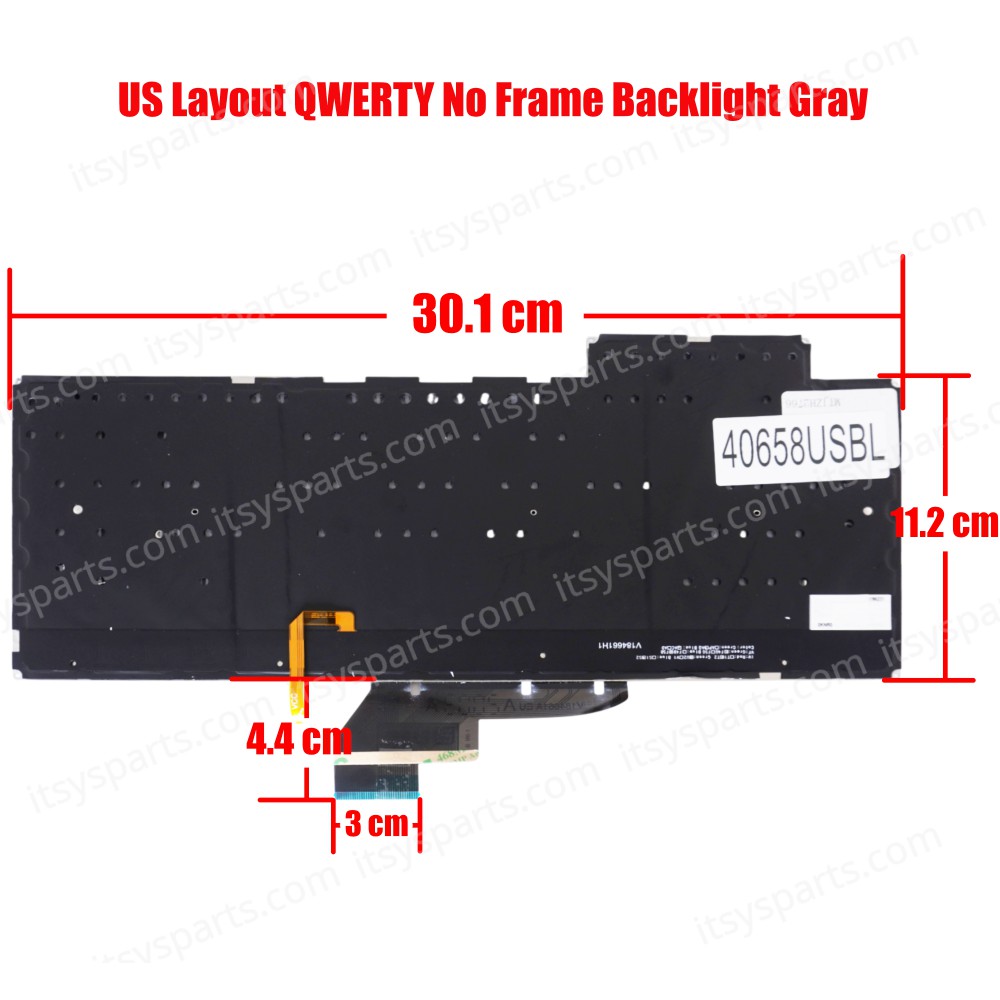 Laptop Keyboard for Asus ROG Zephyrus G15 GA502 GA502D GA502DU 6037B0196210 0KN1-971ND21 US No Frame Backlight Gray ( SKU.40658USBL )