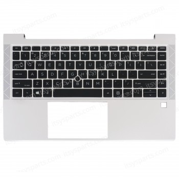 Laptop Keyboard Palmrest for HP EliteBook 845 G8 840 G8 M52492-001 M52490-A41 M52490-211 M52490-171 M52491-FP1 M52491-141 M52491-B71 US Backlight Pointer Silver ( SKU.40943USPALM )