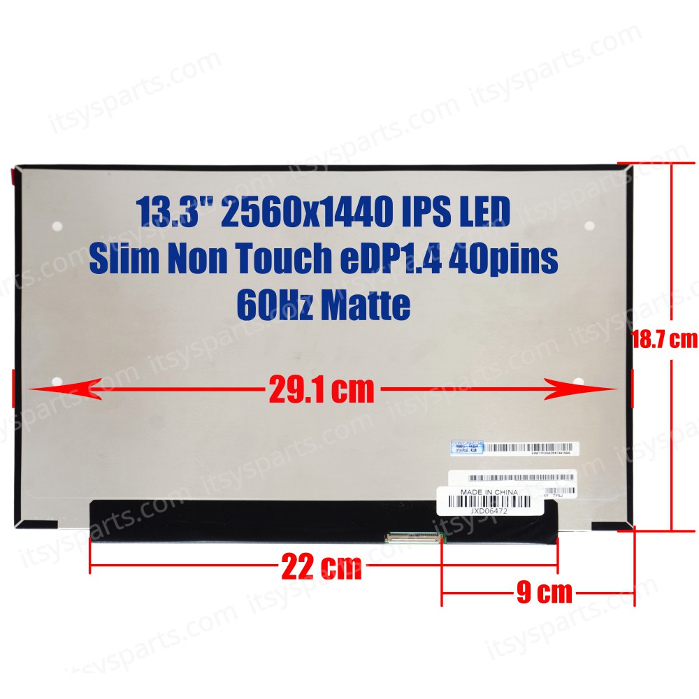 Laptop Screen monitor for LP133WQ1-SPK4 LP133WQ1 SPK4 LP133WQ1 (SP)(K4) 13.3'' 2560x1600 WQXGA IPS LED Slim Non Touch eDP1.4 40pins 60Hz Matte ( SKU.1-SCR0630 )