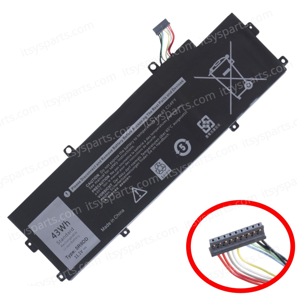 Laptop Battery for Dell Chromebook 11 3120 2015 5R9DD 05R9DD KTCCN 0KTCCN XKPD0 0XKPD0 11.1V 43Wh 3873mAh with cable 9pins ( SKU.1-BAT0902 )