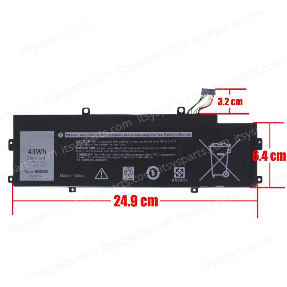Laptop Battery for Dell Chromebook 11 3120 2015 5R9DD 05R9DD KTCCN 0KTCCN XKPD0 0XKPD0 11.1V 43Wh 3873mAh with cable 9pins ( SKU.1-BAT0902 )