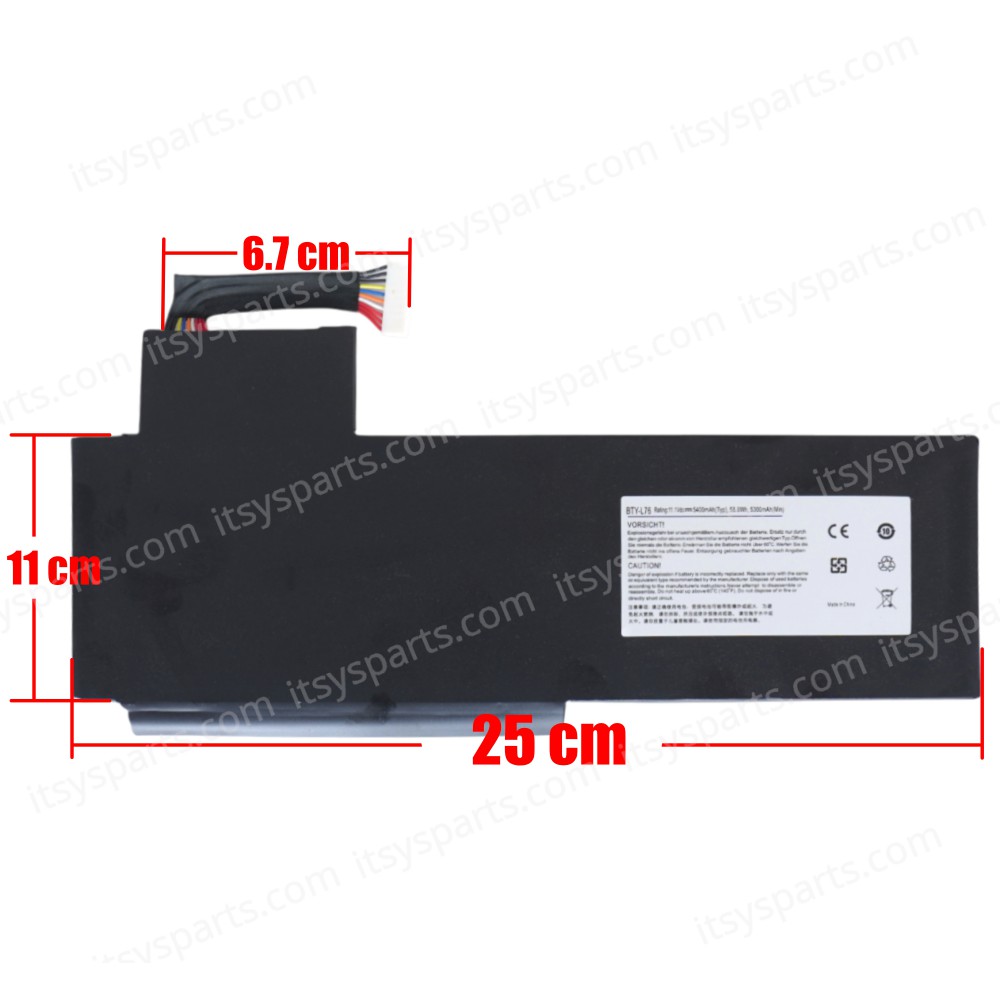 Laptop Battery for MSI Series GS70 2QE 2QE-084CN 2PE 2PE-026CN 2QD 2QD-487CN BTY-L76 11.1V 58.8 Wh 5400mAh with cable 4 pins ( SKU.1-BAT0900 )