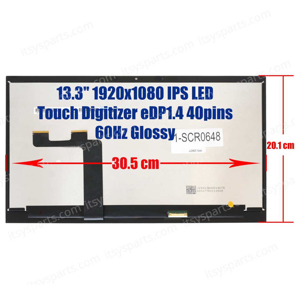 Laptop Screen monitor for HP Spectre Folio 13-AK 13T-AK 13-Ak0000NA 13-AK0023DX L38697-001 L38696-001 Touch Digitizer 13.3'' 1920x1080 FHD IPS LED 72% NTSC eDP1.4 30pins 60Hz Glossy ( SKU.1-SCR0648 )