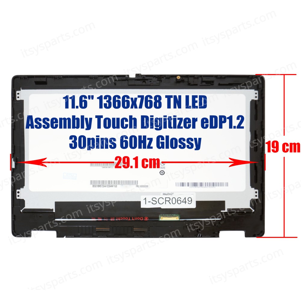 Laptop Screen monitor for Acer Chromebook Spin R753 R753T R753TN 6M.A8ZN7.001 B116XTN02.5 Assembly Touch Digitizer 11.6'' 1366x768 HD WXGA TN LED 45% NTSC eDP1.2 30pins 60Hz Glossy ( SKU.1-SCR0649 )