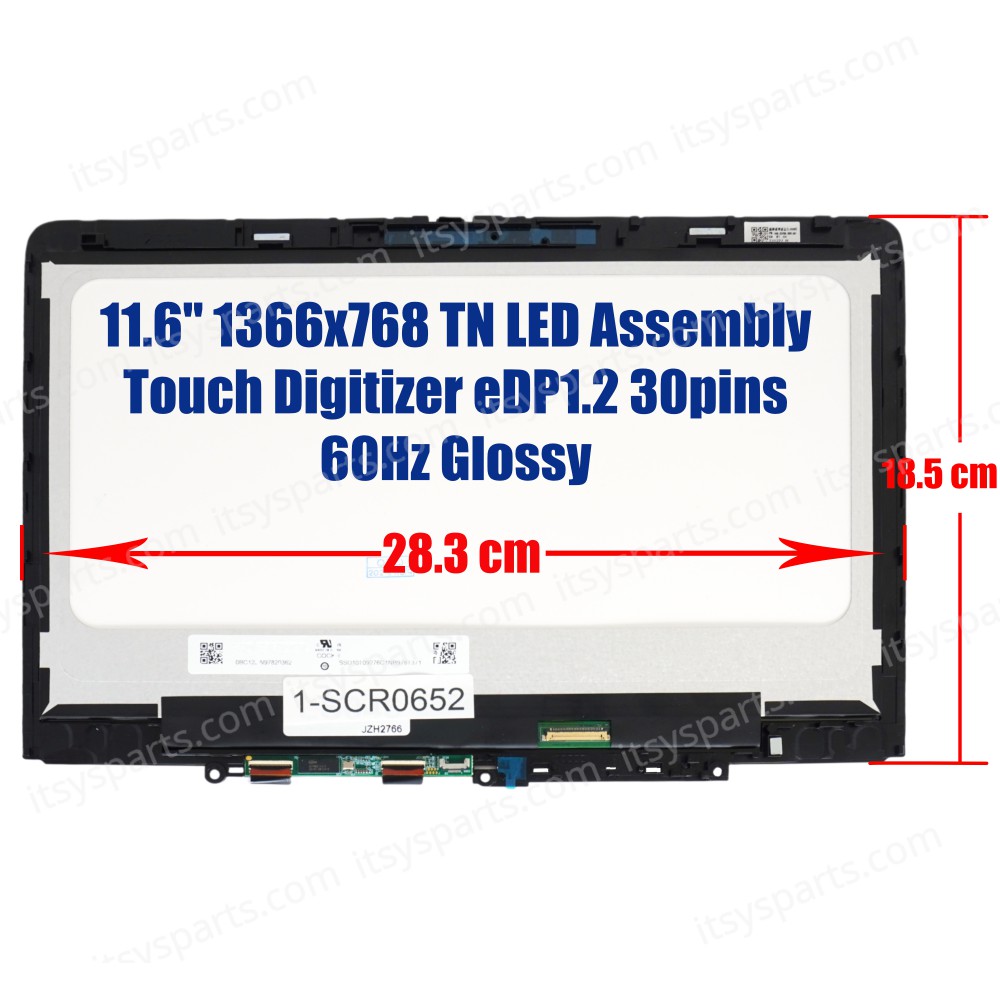 Laptop Screen monitor for Lenovo 300w Yoga Gen 4 82VM 82VN 5M11H61340 5M11H61338 Assembly Touch Digitizer 11.6'' 1366x768 HD WXGA TN LED 45% NTSC eDP1.2 30pins 60Hz Glossy ( SKU.1-SCR0652 )