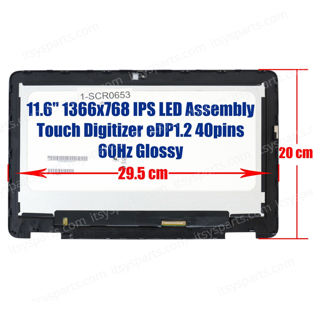 Laptop Screen monitor for Dell Chromebook 11 3100 2-in-1 without EMR 9MH3J 09MH3J TM6C0 Assembly Touch Digitizer 11.6'' 1366x768 HD WXGA IPS LED 45% NTSC eDP1.2 40pins 60Hz Glossy ( SKU.1-SCR0653 )