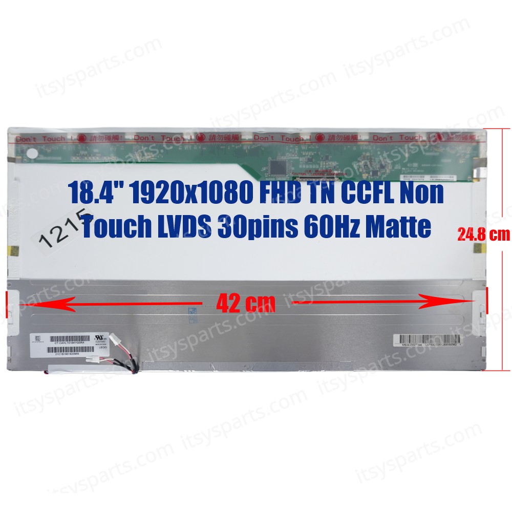 Laptop Monitor 18.4'' 1920x1080 2 CCFL 30pin Laptop Screen Monitor (Ref. 1-1215)
