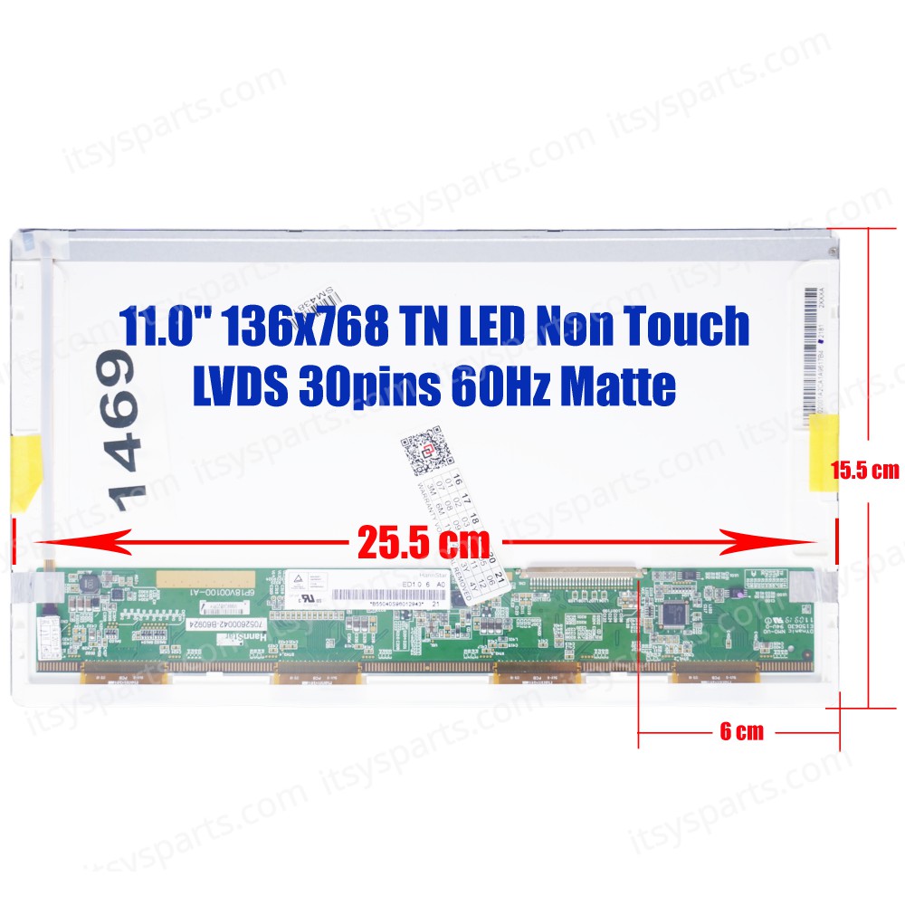 Laptop Monitor 11.1'' 1366x768 WXGA HD LED 40pin (Ref. 1469)