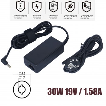 Laptop Power Adapter - AC Adapter Charger DELL 30W FSP030-DQDA1 19V 1.58A 5.5mm X 1.7mm Laptop Notebook Charger - OEM High Quality (Ref.60040)
