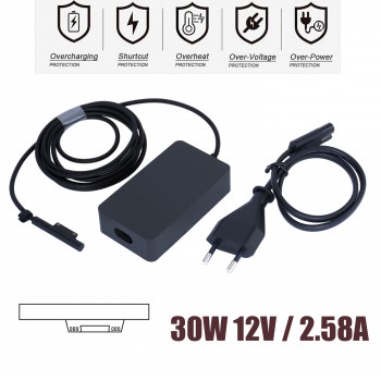 Laptop Power Supply - AC Adapter Charger Surface Pro 3 Charger MODEL 1625 12V 2.58A 30W Microsoft Charger Laptop Tablet Charger Power Supply-36W Microsoft PSU (Ref.60100)